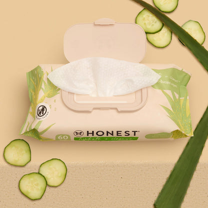 The Honest Company plant-based cleansing wipes packaging detail