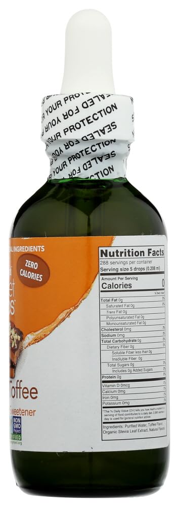 Two ounce bottle of SweetLeaf plant based natural sweetener for tea and baking