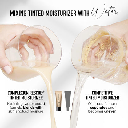 Application of bareMinerals mineral sunscreen tinted cream using fingertips