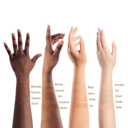Pixi On the Glow foundation moisture stick side angle packaging view.