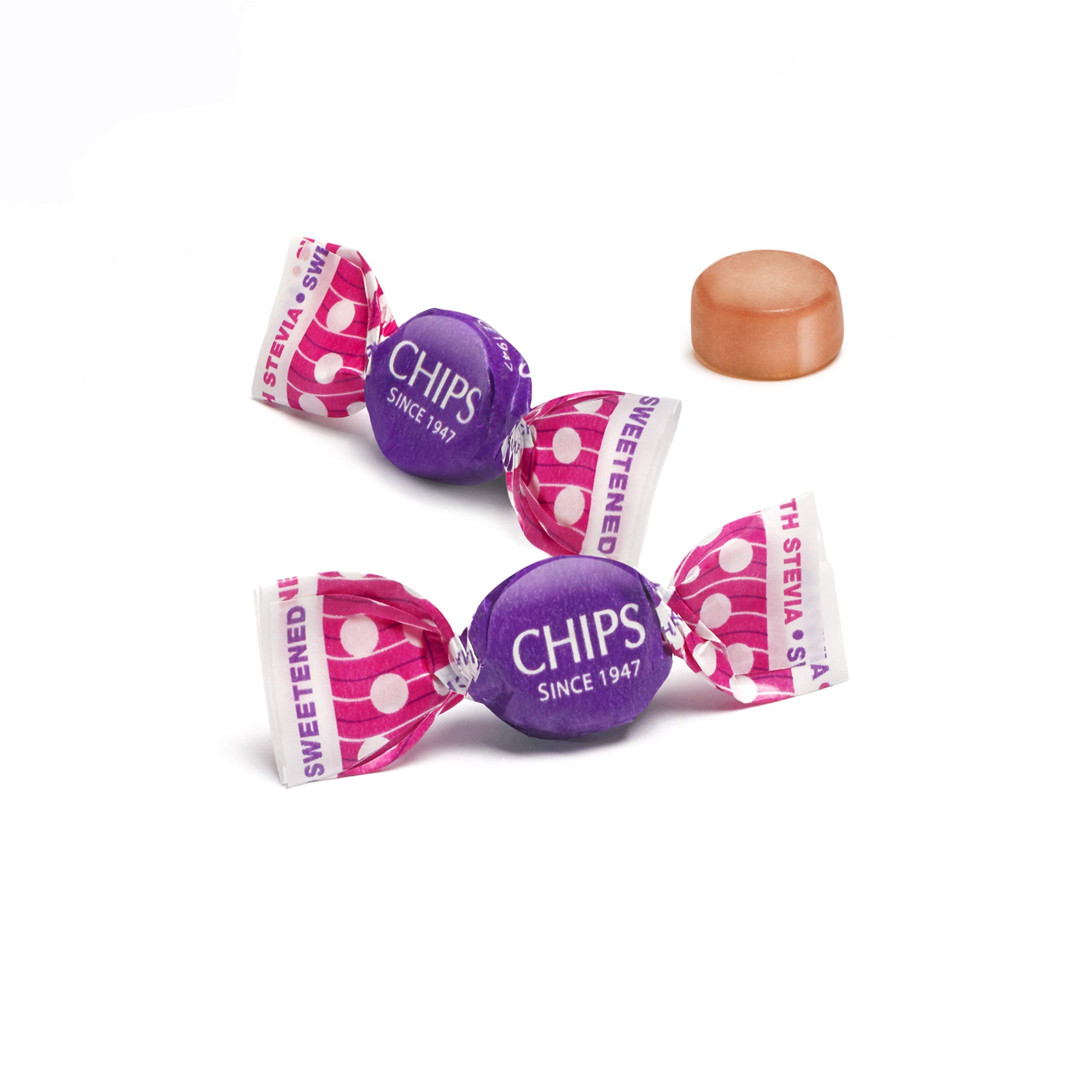 Close up view of individual wrapped Italian throat lozenges showing the black currant flavor branding