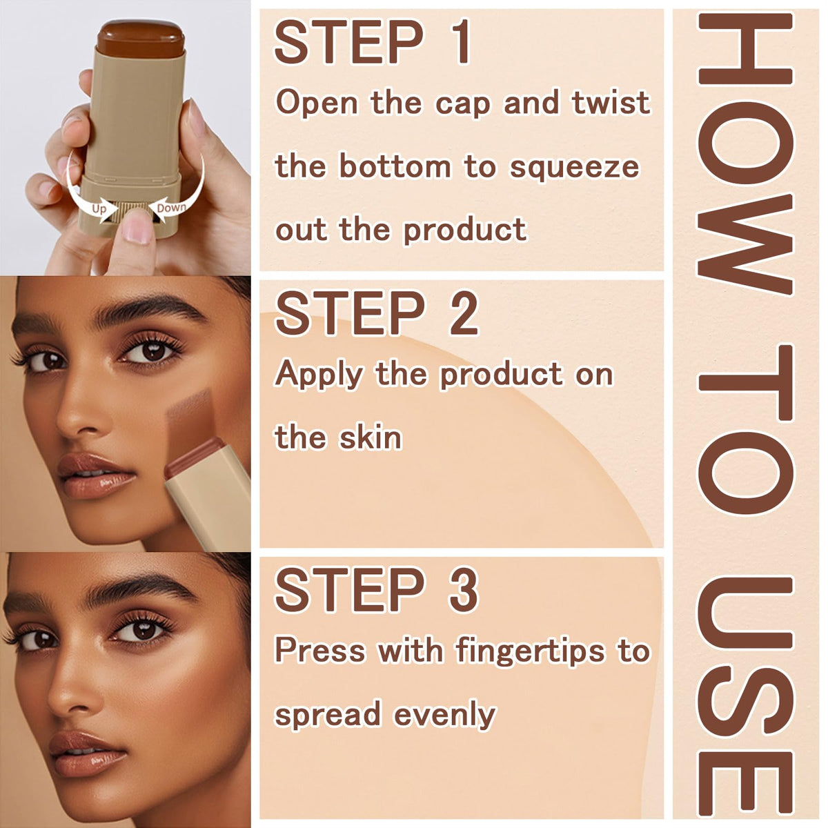 Tirdet natural finish foundation stick lifestyle presentation