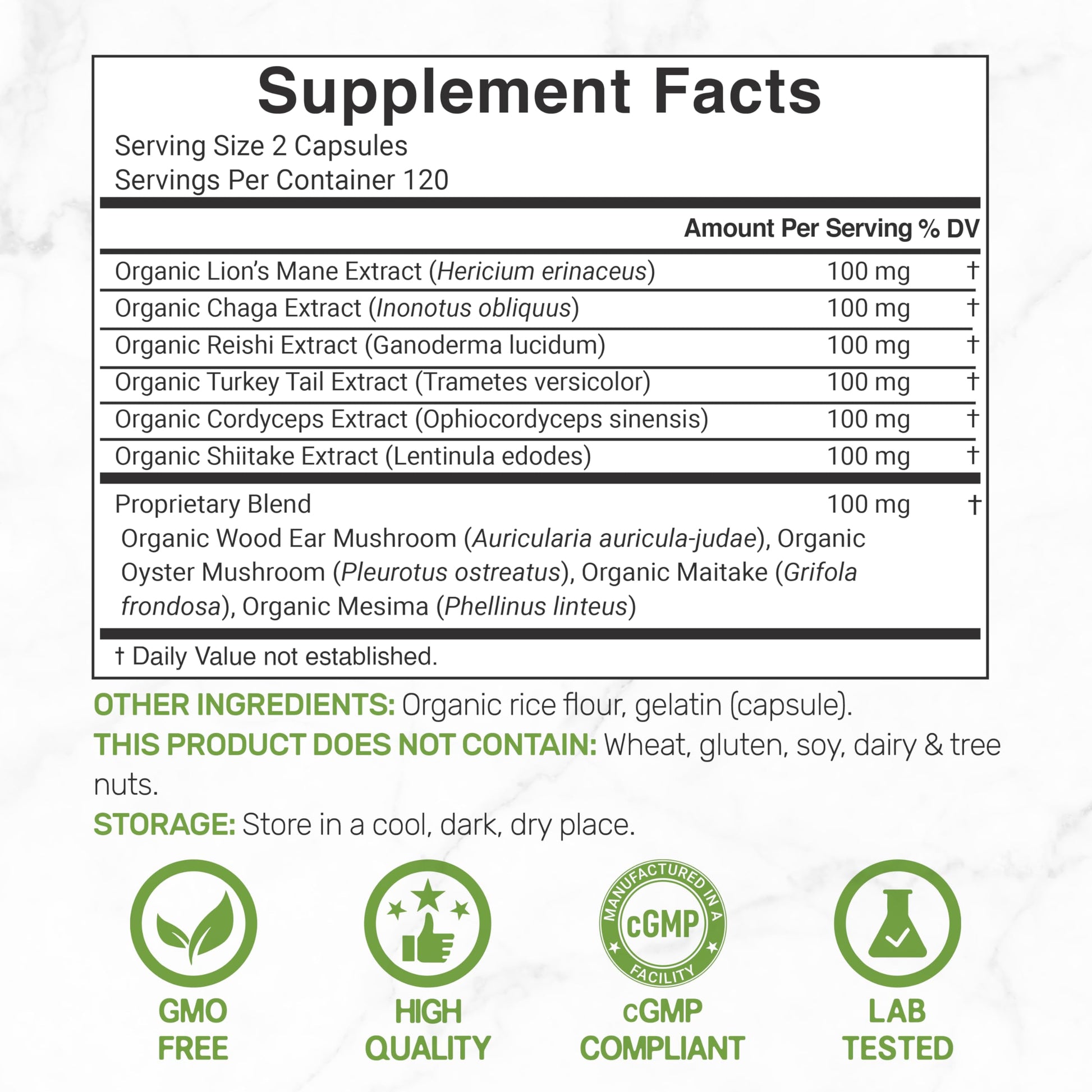 Deal Supplement 8000mg Mushroom Supplement showing nootropic and brain health benefits