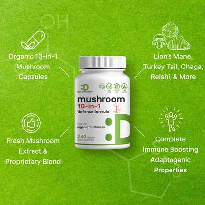 Authentic USA imported Deal Supplement Lion's Mane and Cordyceps blend capsules for energy