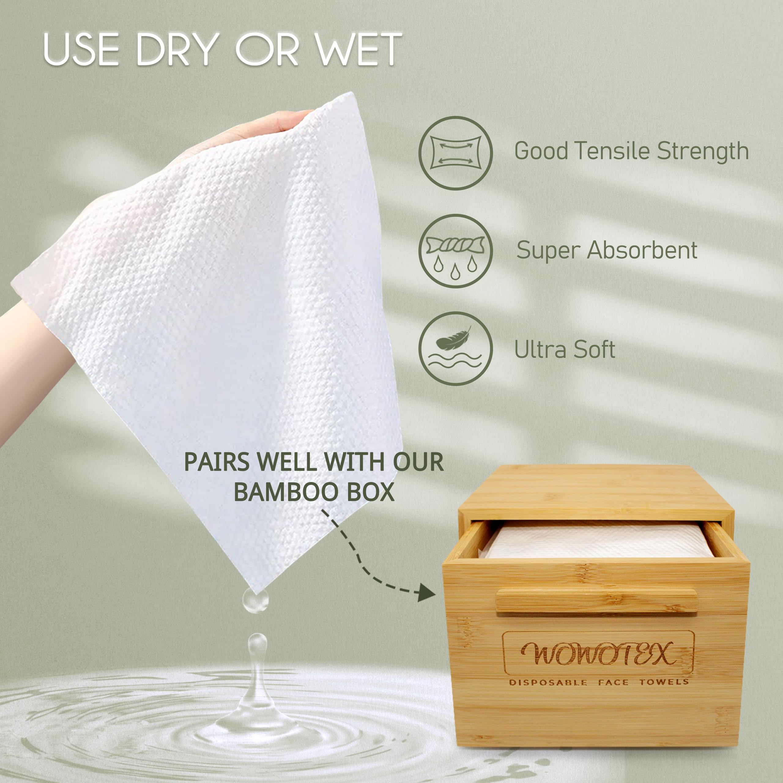 Side by side comparison of Wowotex towel size