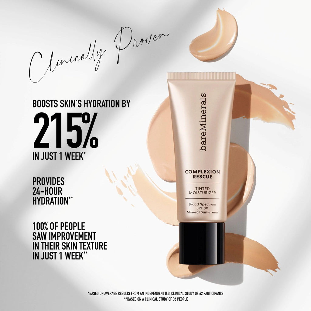 BareMinerals Complexion Rescue gel cream texture swatch on skin