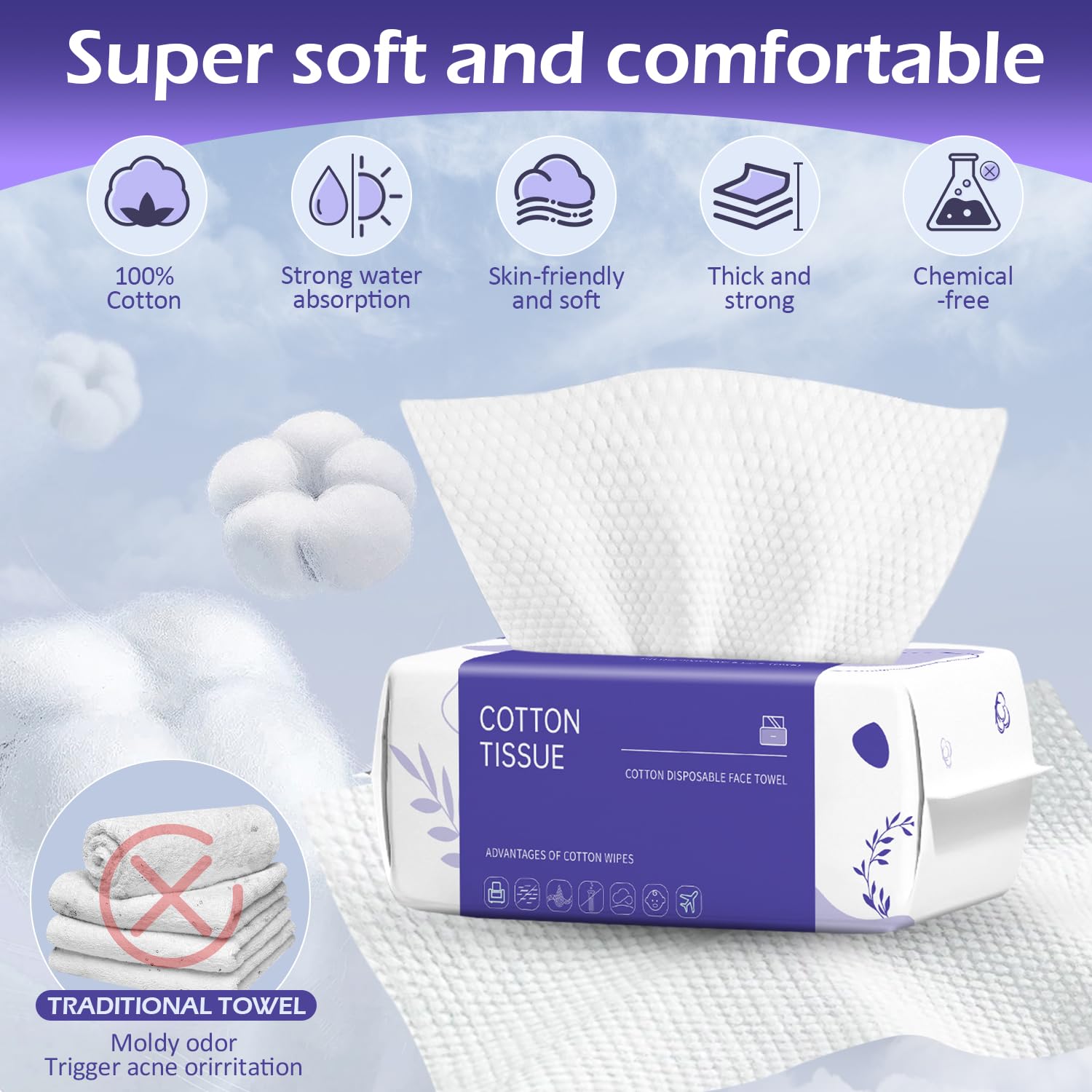 Using Cokoness face towel for wet facial cleansing