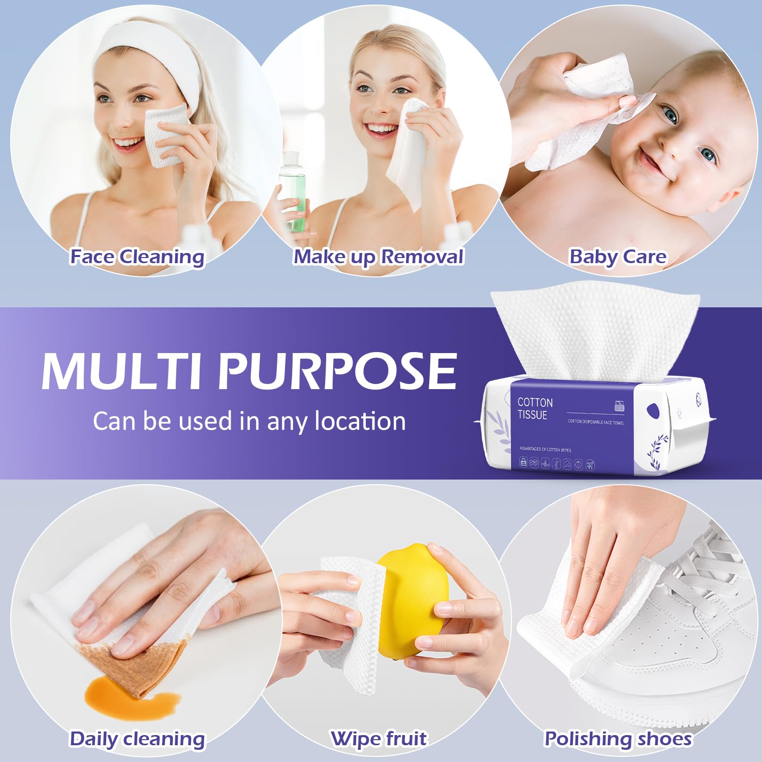 Travel friendly Cokoness facial wipes pack