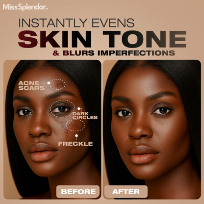 Miss Splendor sheer coverage skin tint stick being applied smoothly on a forearm for shade demonstration.