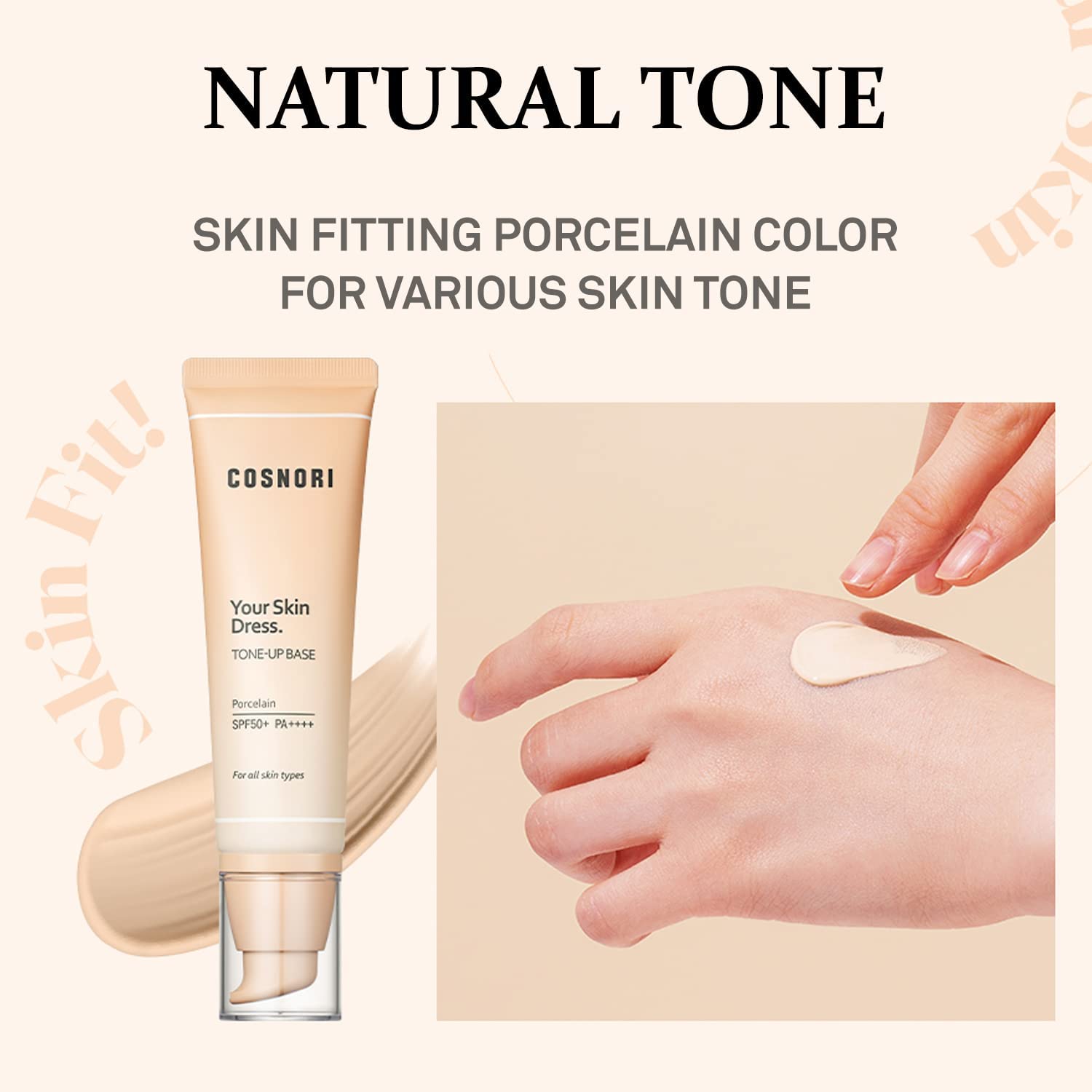 COSNORI Niacinamide infused skin dress primer for pore minimization.