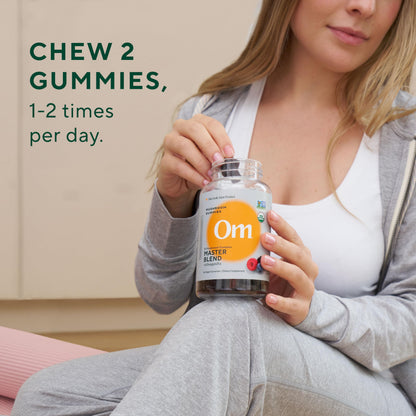 Authentic Om Mushroom Superfood organic mixed berry flavored daily wellness gummies