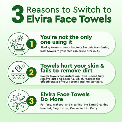 Elvira biodegradable facial wipes being used for makeup removal