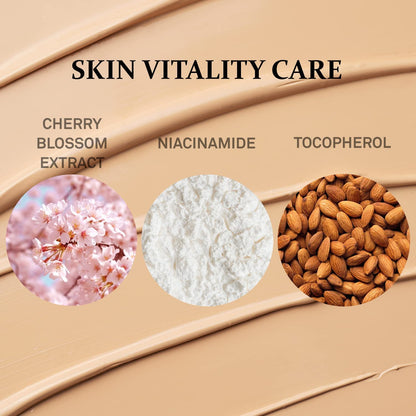 K beauty COSNORI skin dress matte finish base close up.