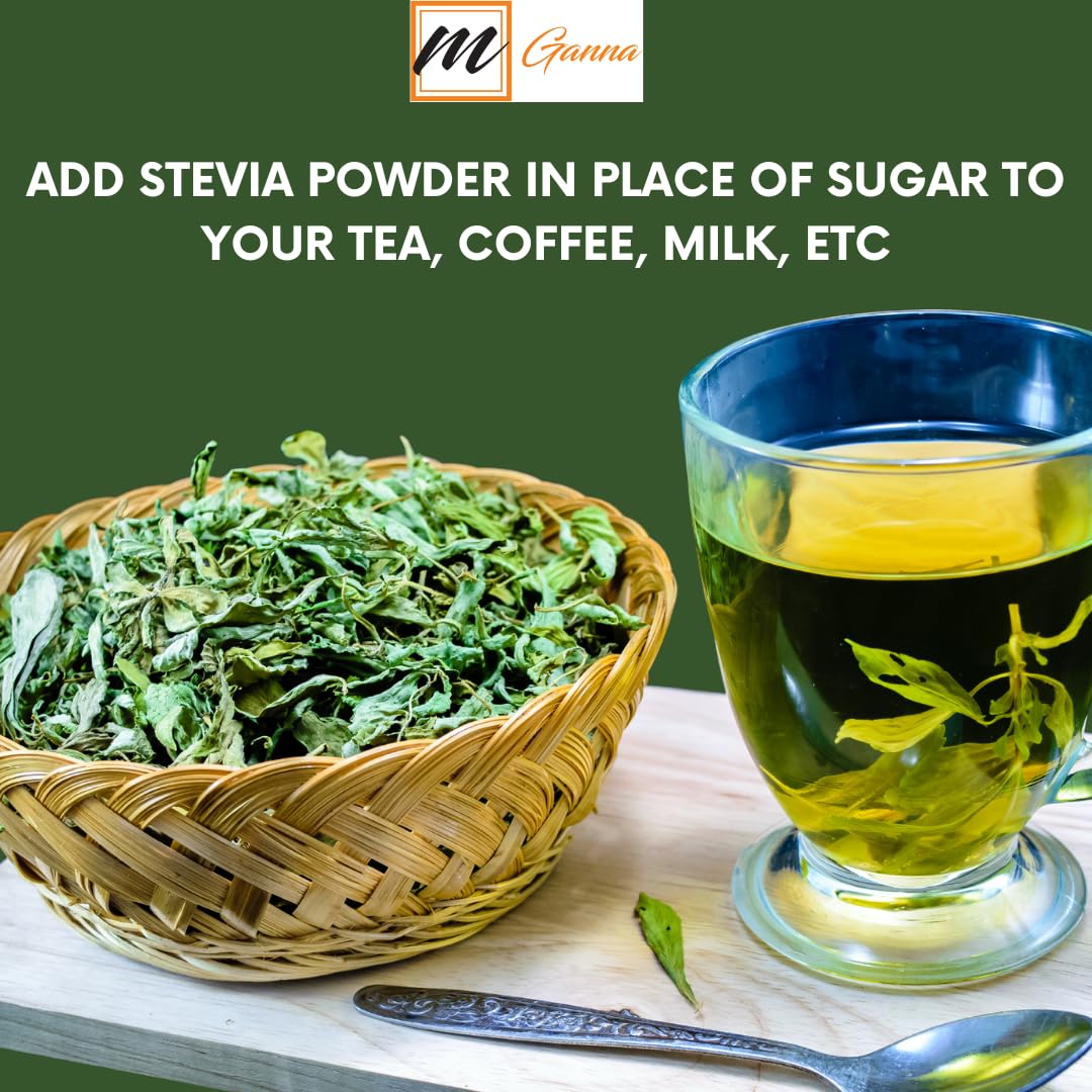 Finely ground green stevia rebaudiana herbal powder for diabetic friendly diets
