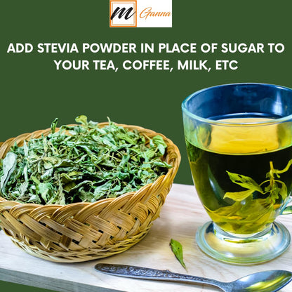 Finely ground green stevia rebaudiana herbal powder for diabetic friendly diets