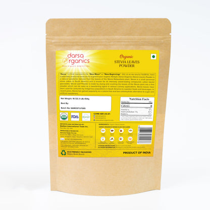 Organic stevia leaf powder zero calorie sugar substitute for diabetes management