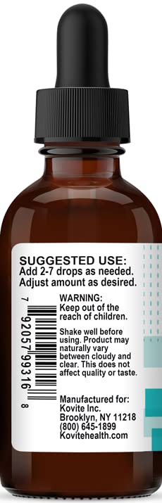 Close-up of the dropper applicator on the zero calorie natural sweetener bottle.