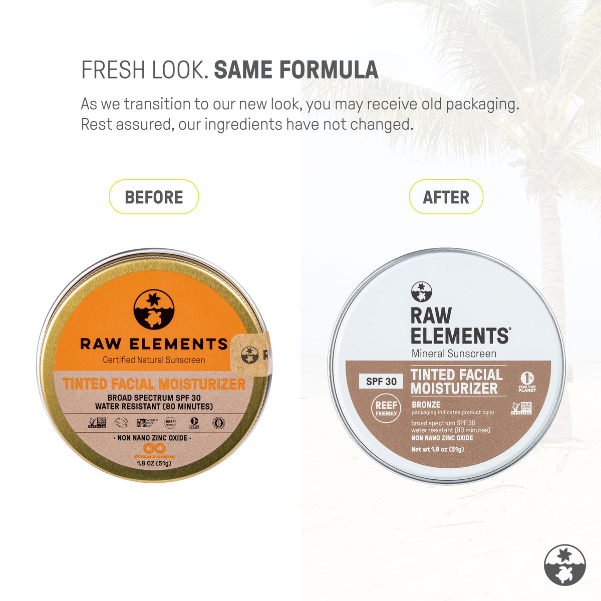 Raw Elements Tinted Mineral Sunscreen open tin container texture display