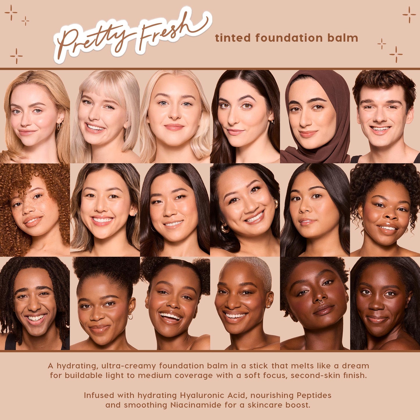 Travel friendly hydrating foundation stick for dewy skin finish