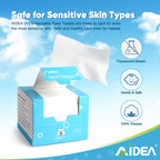 Aidea clean facial towelettes box showing text and branding details