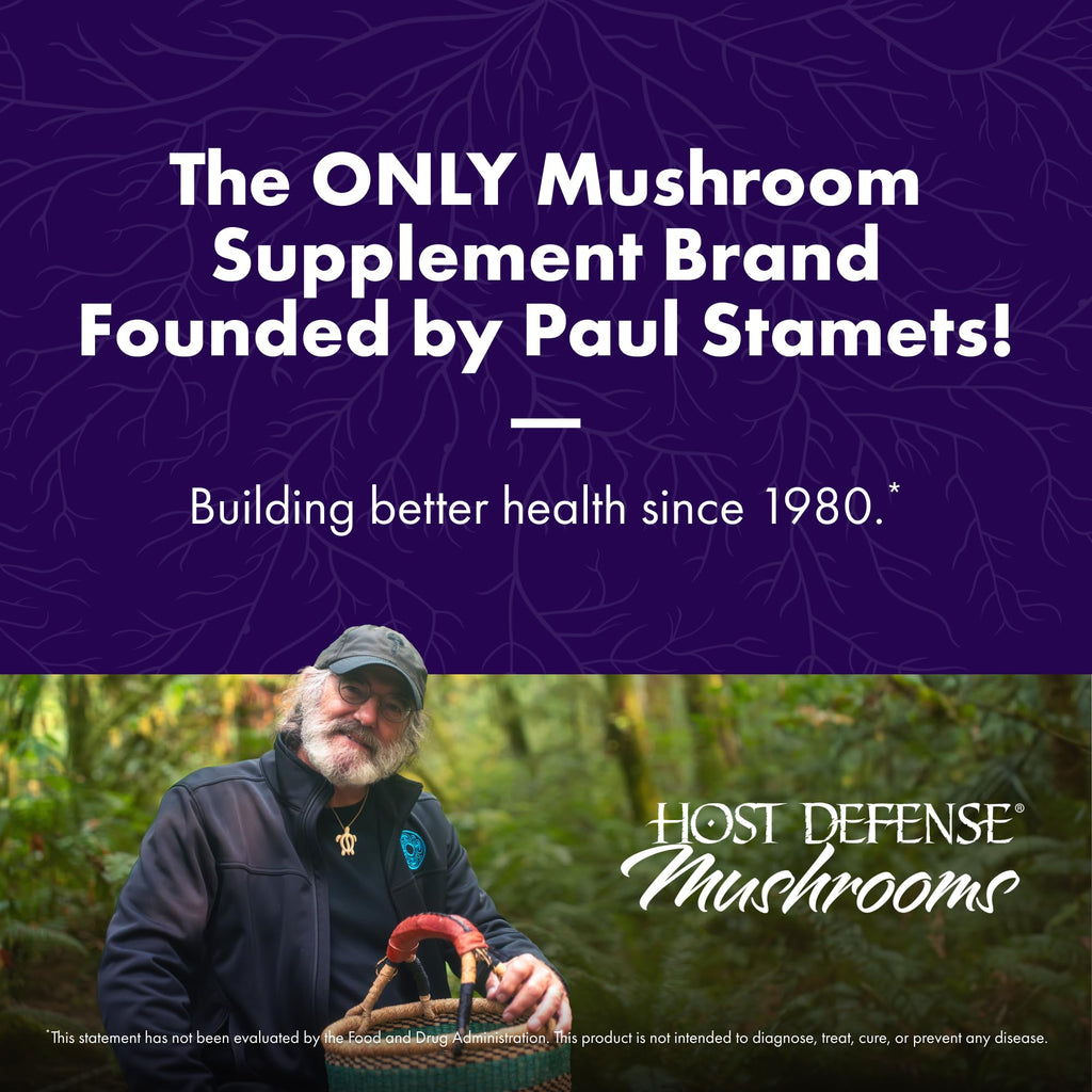 Host Defense organic Lion's Mane supplement powder back label info