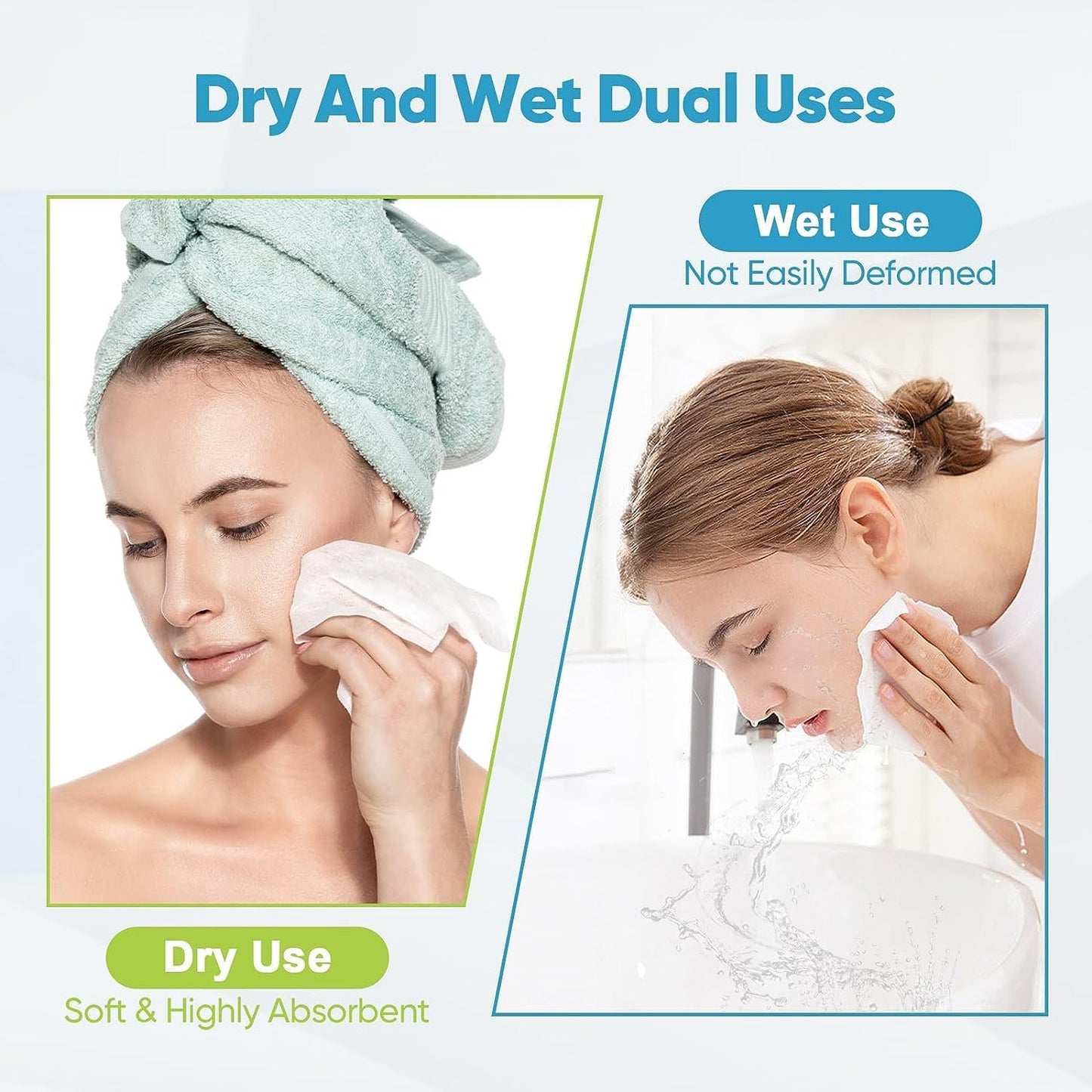 Premium dry facial towelettes for makeup removal