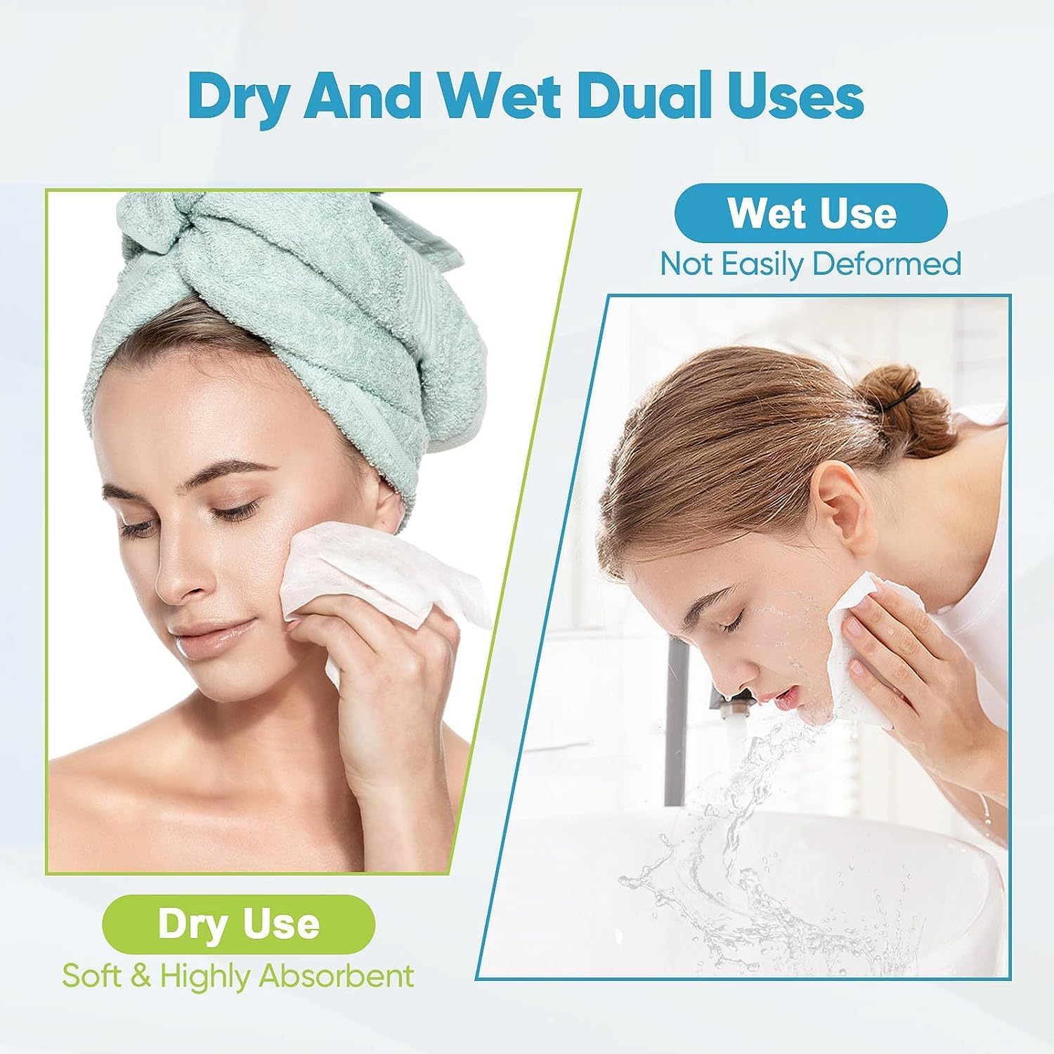 Premium dry facial towelettes for makeup removal
