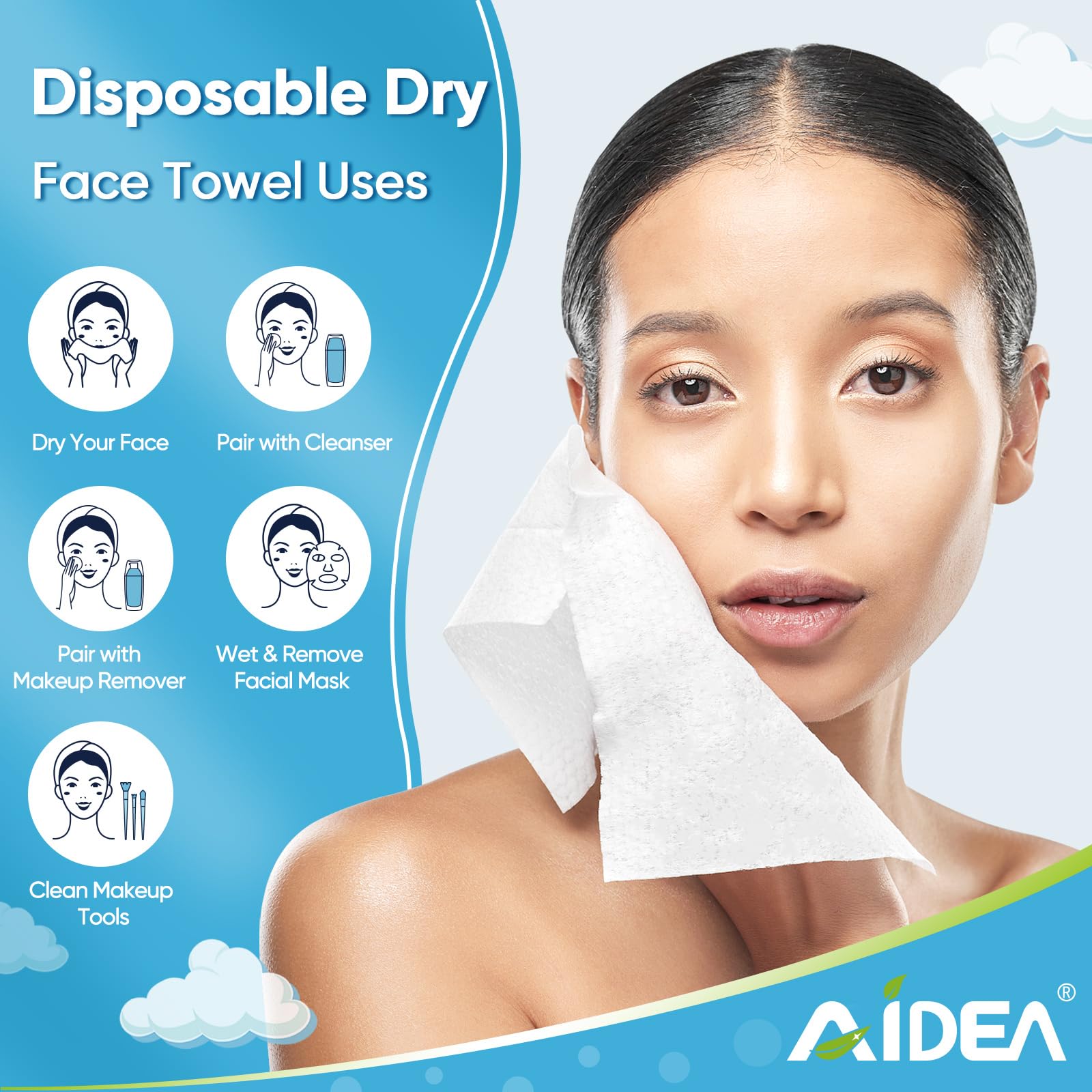 Soft hypoallergenic cleansing wipes for sensitive skin