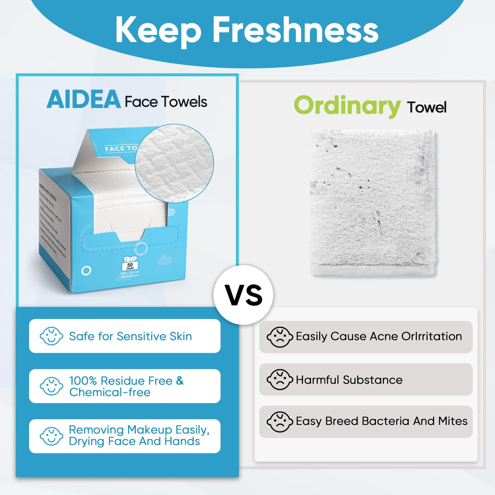 High quality absorbent lint free facial towels