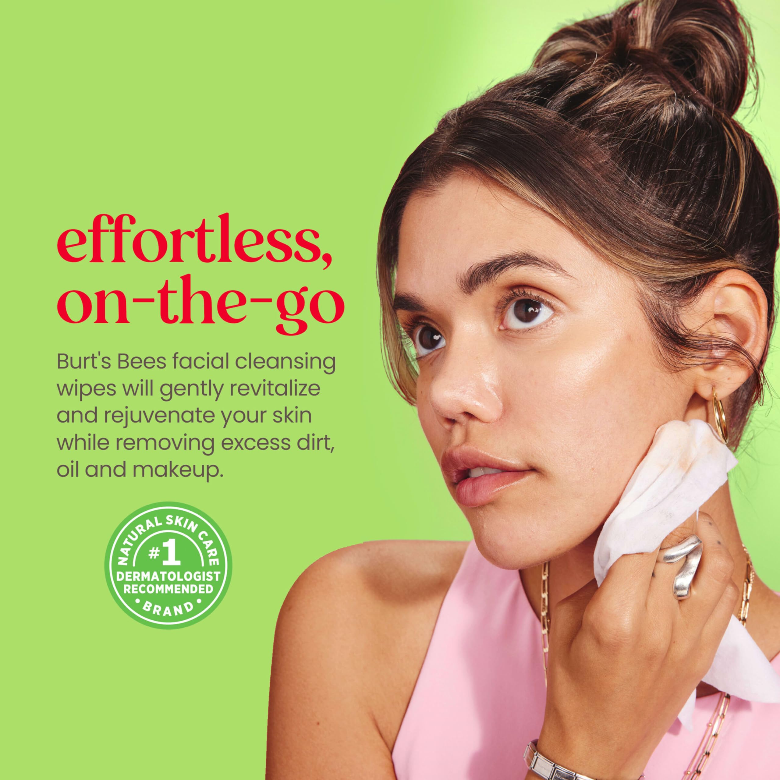 Burt's Bees imported USA makeup remover wipes texture close up view