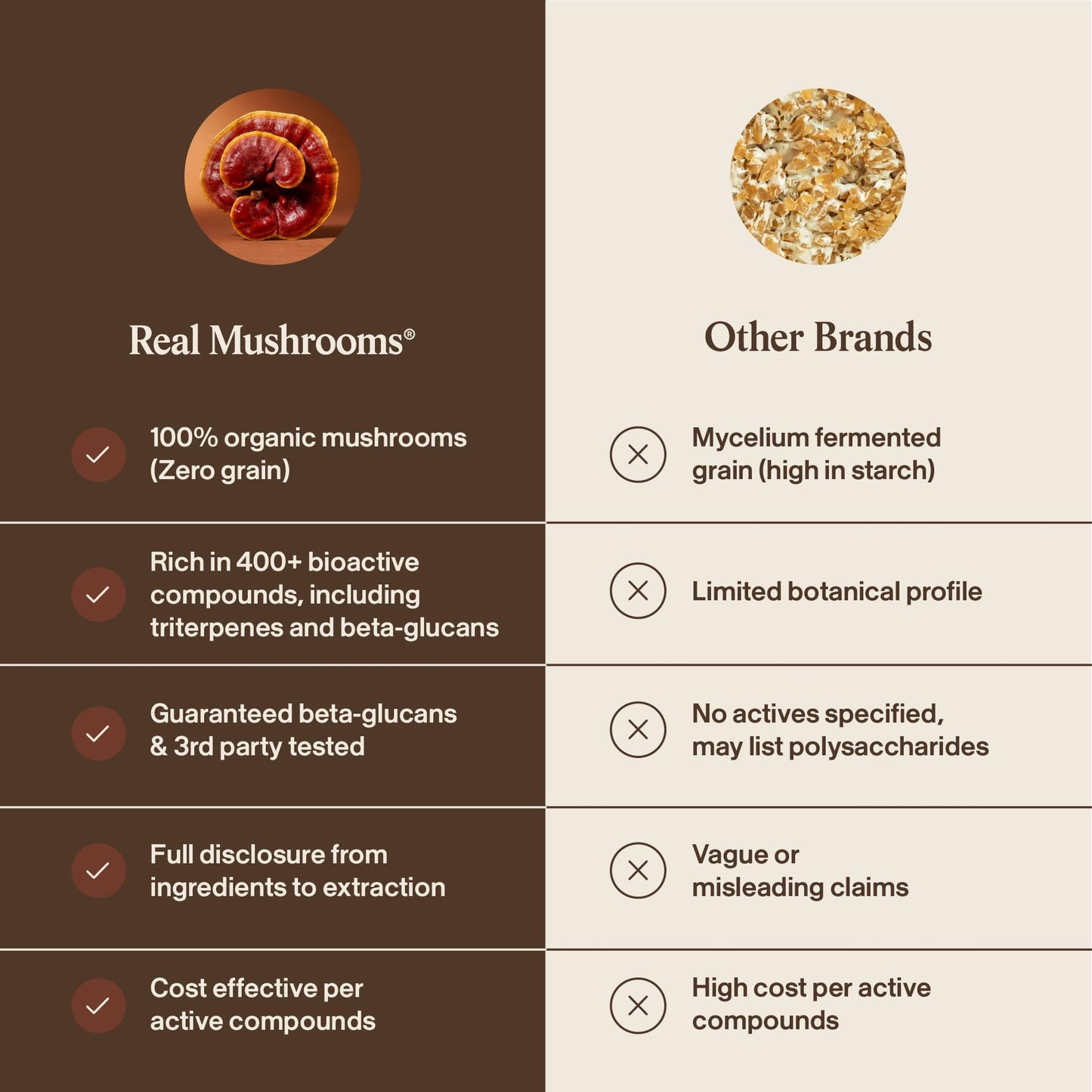 Real Mushrooms organic reishi mushroom capsules opened and mixed into morning coffee