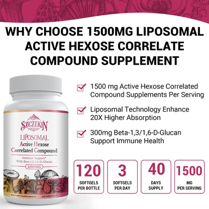 Liposomal active hexose correlated compound softgels for enhanced nutrient absorption and bioavailability