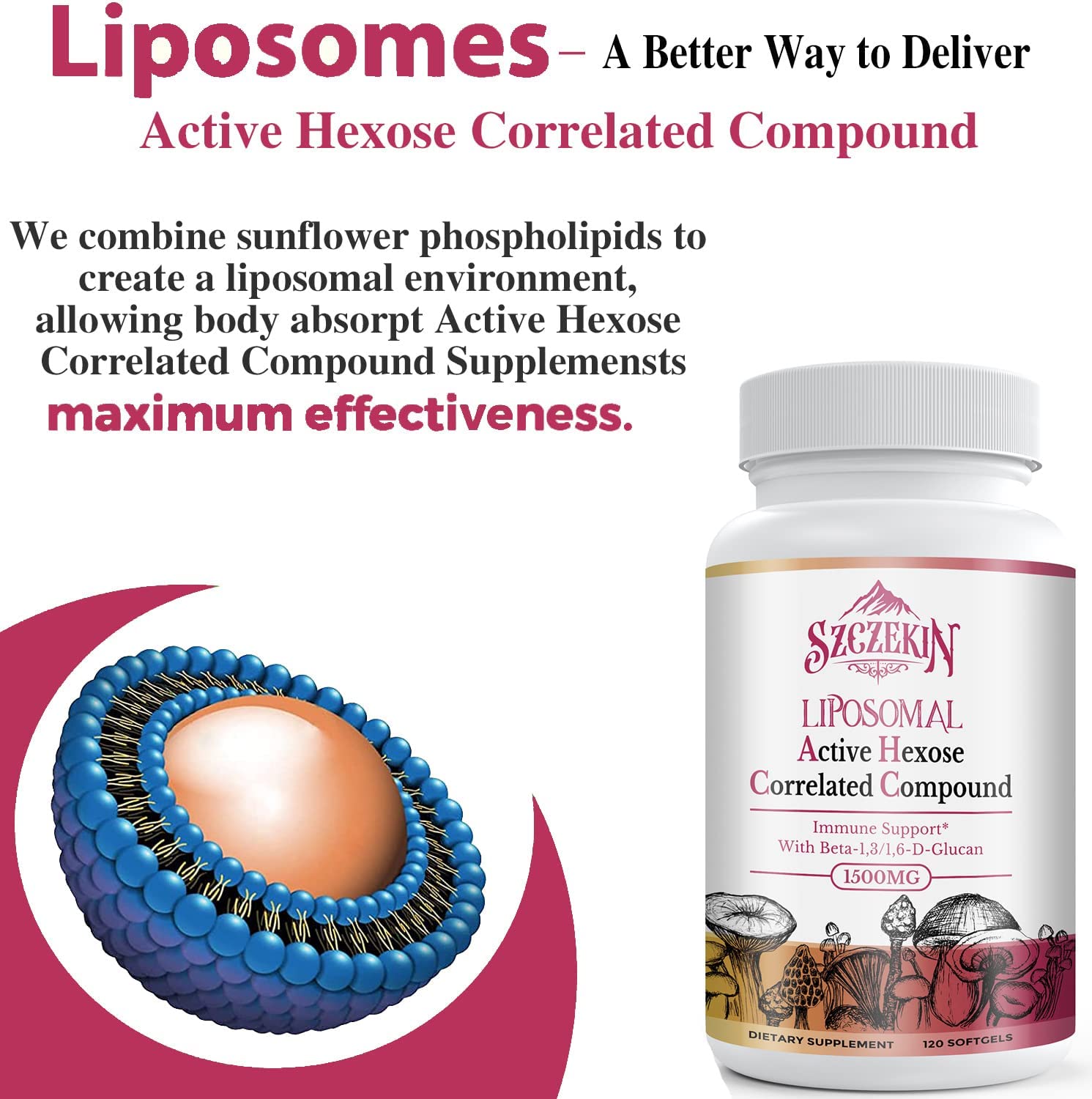 Szczekin immune system and liver function support supplement bottle demonstrating authentic USA import labels