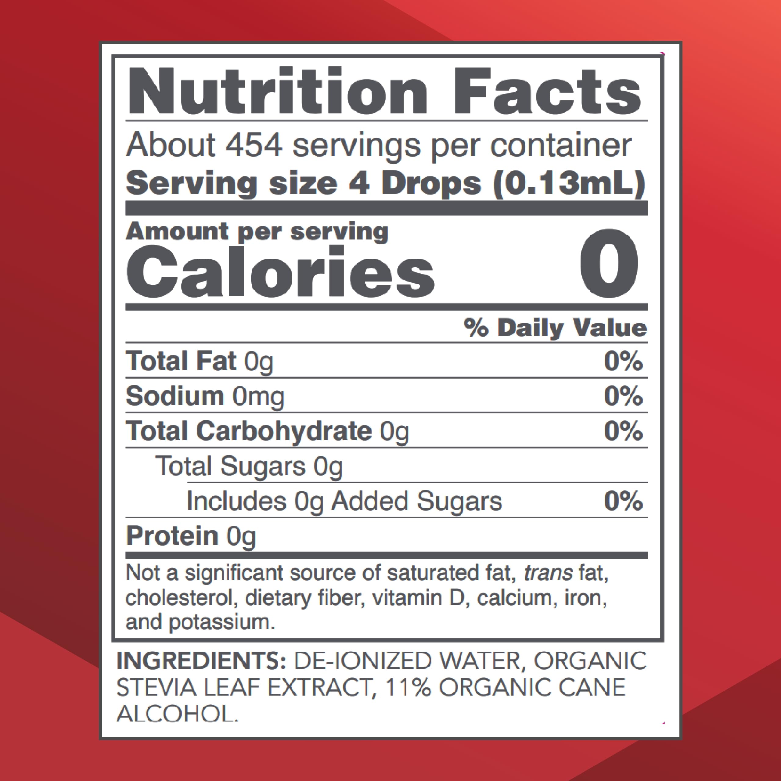 Protocol For Life Balance liquid sweetener ingredients label closeup