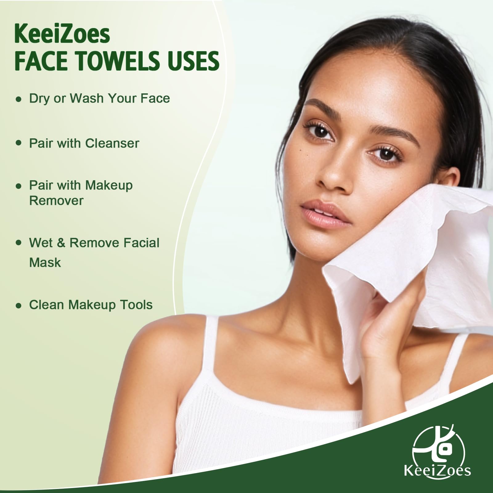 Stack of thick and soft KeeiZoes biodegradable face wipes