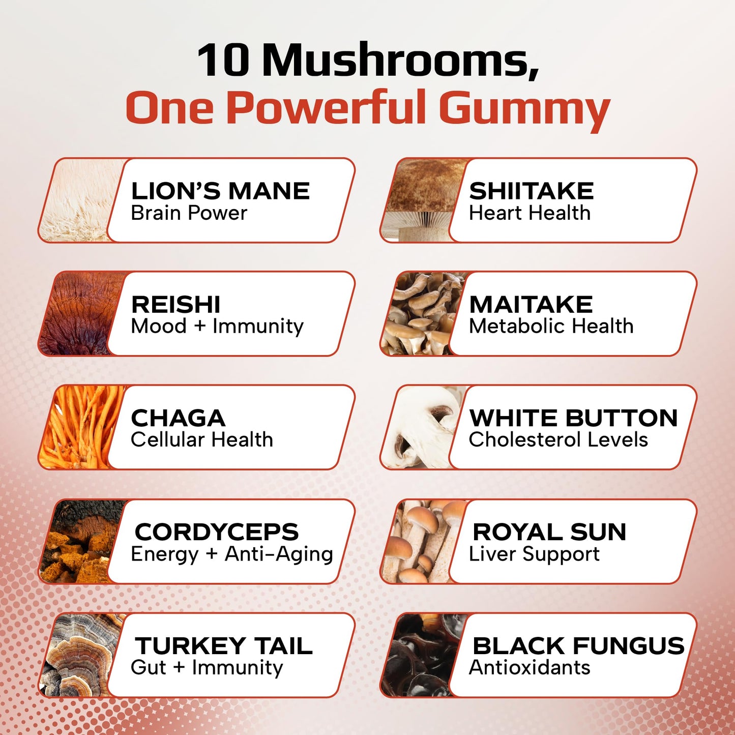 Premium vegan raspberry flavored mushroom gummies for memory and mental clarity.