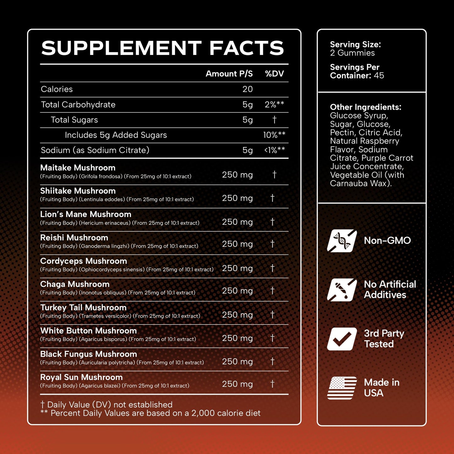 Effective Nutra mushroom complex bottle showcasing premium ten mushroom ingredients.