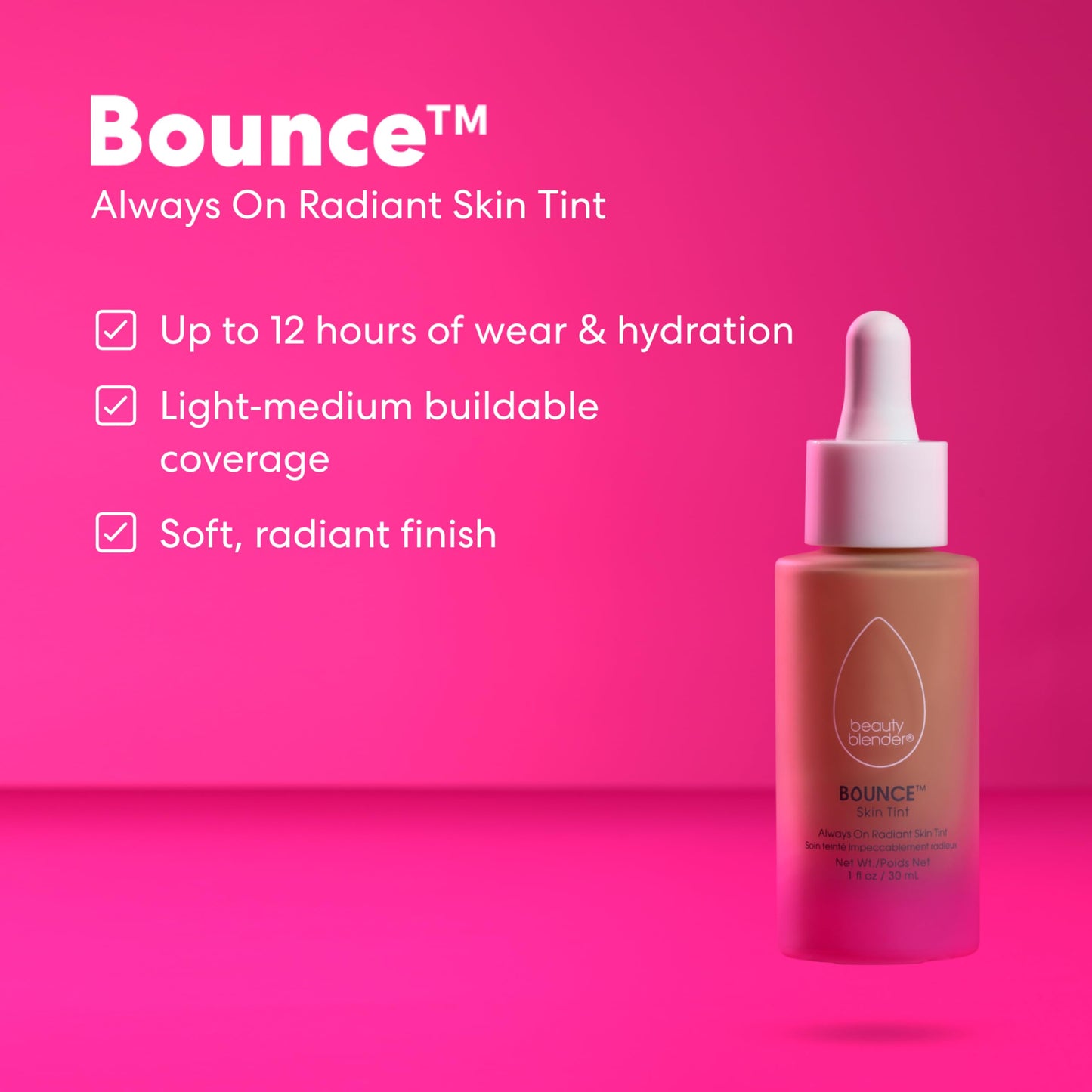 Beautyblender breathable serum foundation swatched on medium skin tones.