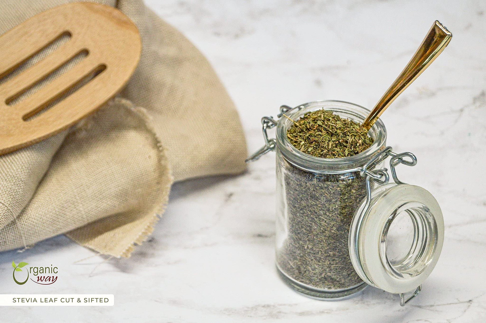 Organic Way Stevia Leaf ingredients panel and natural sweetener details