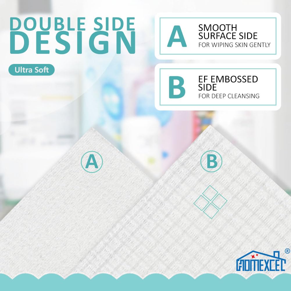 Homexcel biodegradable facial wipes close up texture