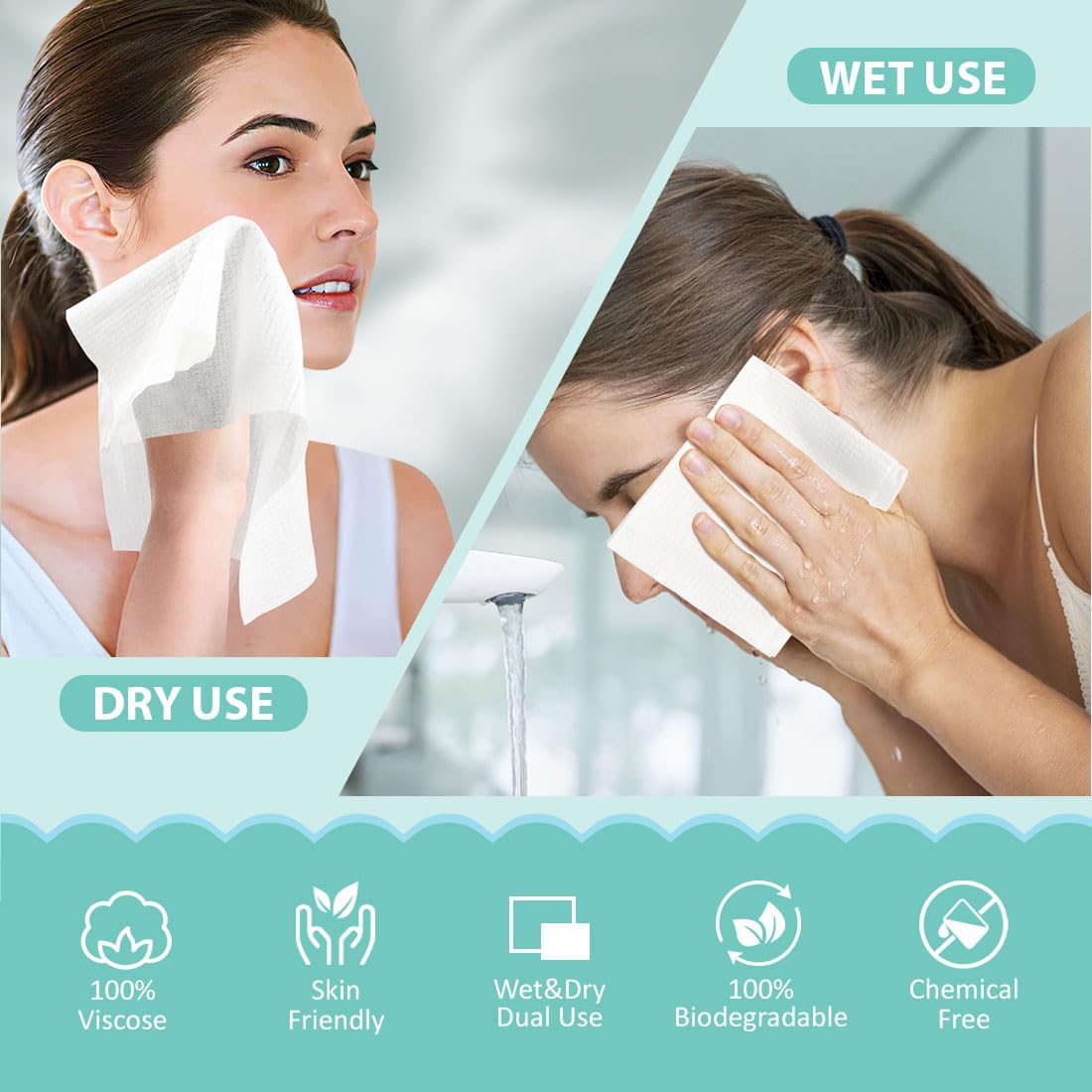 Person using Homexcel soft face towel for makeup removal