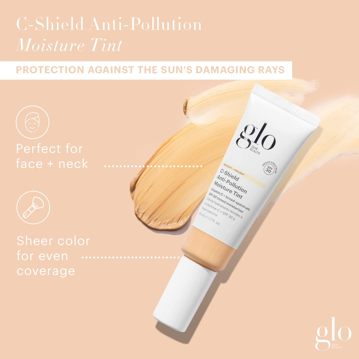 Glo Skin Beauty SPF 30 sunscreen texture swatch on skin