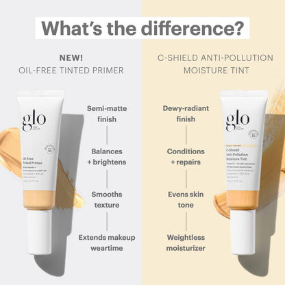 Glo Skin Beauty broad spectrum sunscreen and antioxidant tinted cream application swatch.