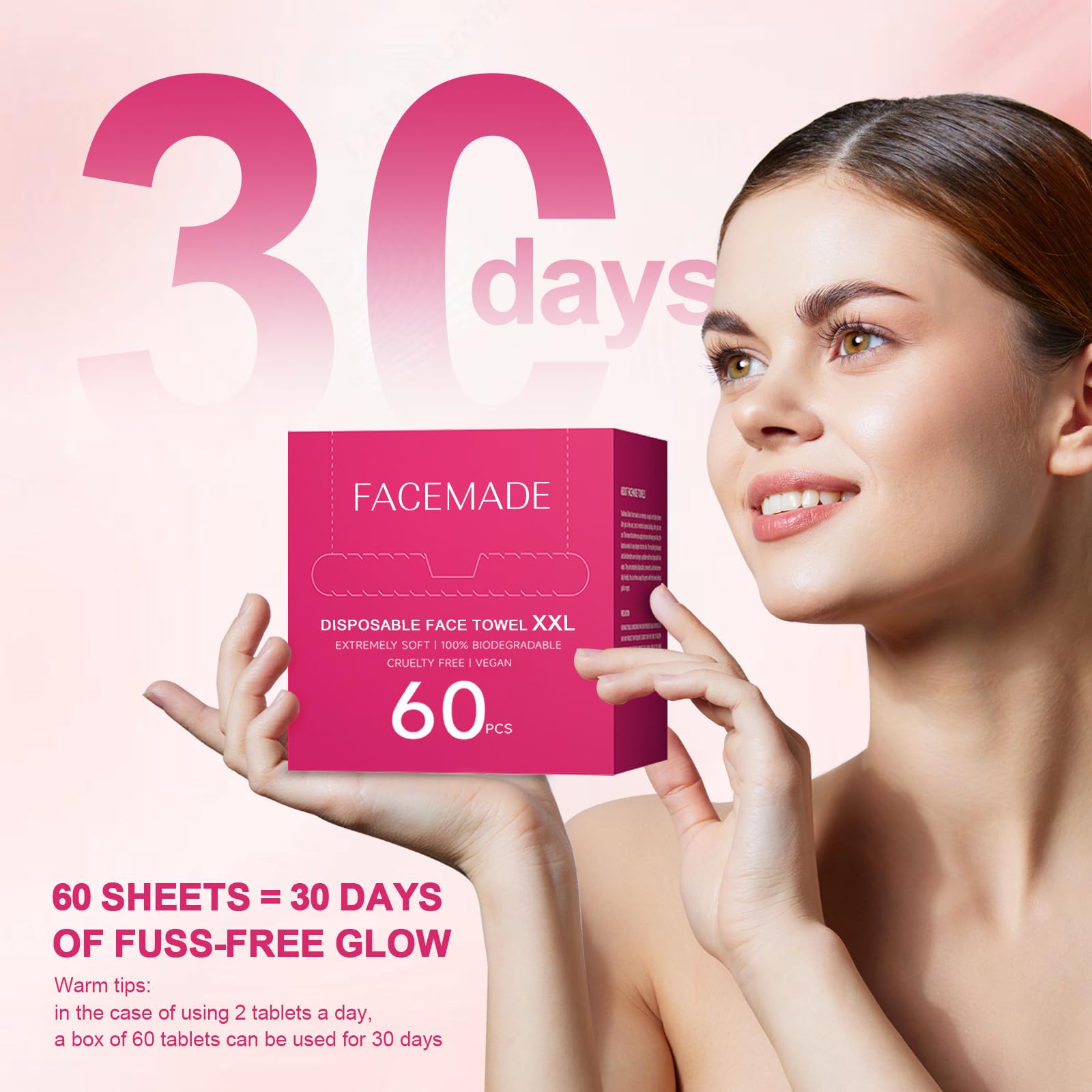 Facemade XXL face towels 12x12 size comparison