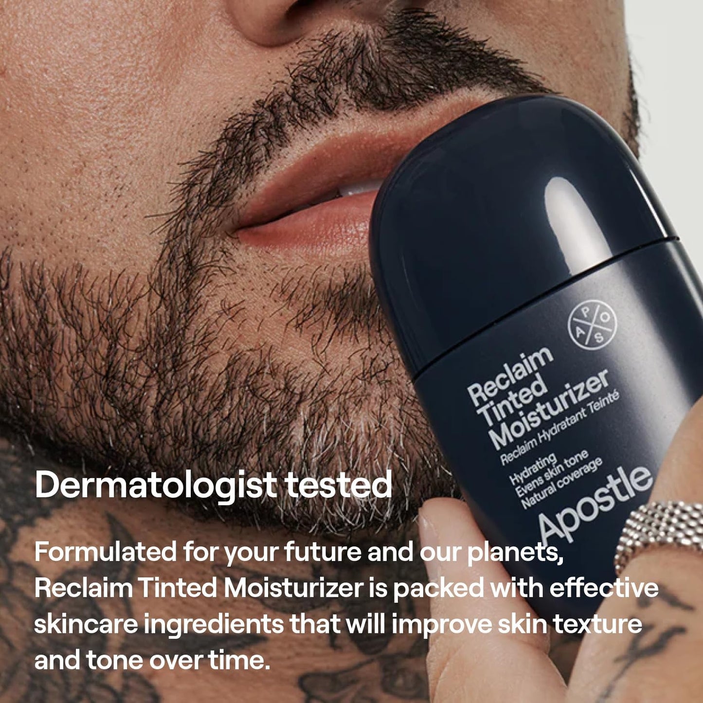 APOSTLE daily complexion corrector showing the 11 Mobay shade formulation.
