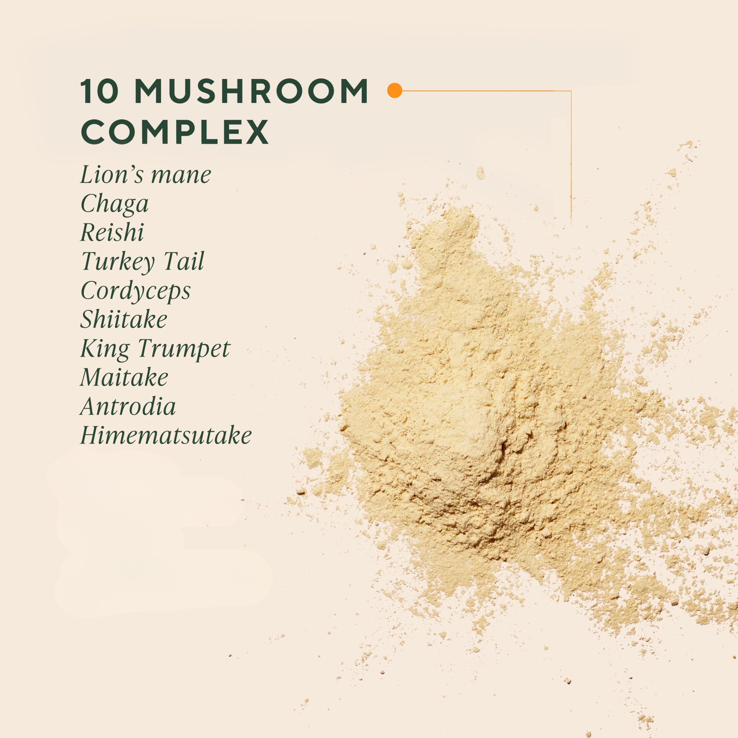 Om Mushroom Superfood Vanilla Plant Protein nutrition facts label showing ingredients.