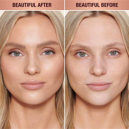 Charlotte Tilbury Unisex Healthy Glow tinted moisturizer texture swatched on skin