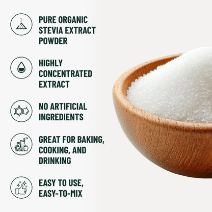 Organic zero calorie stevia sweetener ingredient list and nutritional facts