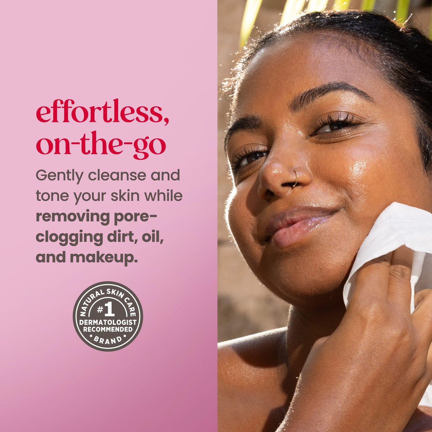 Premium plant based makeup remover cloths infused with rose water for all skin types