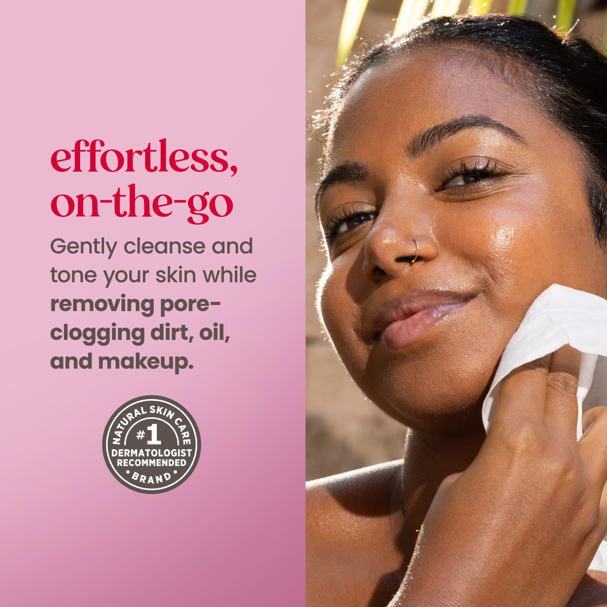 Premium plant based makeup remover cloths infused with rose water for all skin types